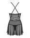 Еротичний мереживний комплект із сіточкою Obsessive 838-BAB-1 babydoll & thong black L/XL, чорний, п SO7182 фото 7