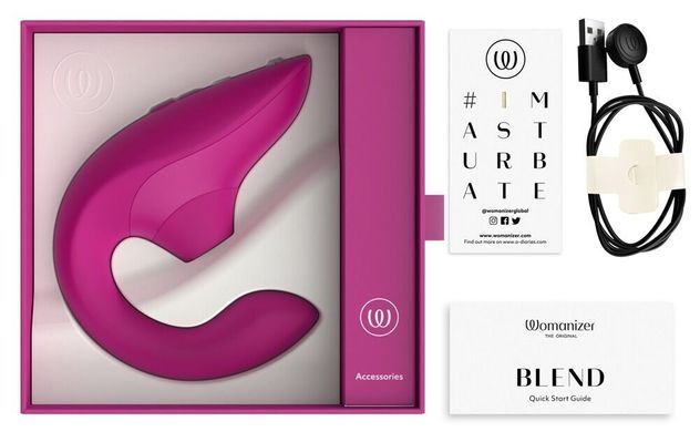 Вагінально-кліторальний стимулятор Womanizer Blend Vibrant Pink, вібрація + вакуум, 2 мотори SX2143 фото
