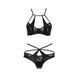 Комплект белья Passion Exclusive NAVEL SET L/XL, black, трусики и лиф с элементами под латекс PS24901 фото 5