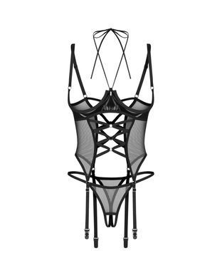 Корсет Obsessive Dominna cupless corset & crotchless thong L/XL SX3564 фото