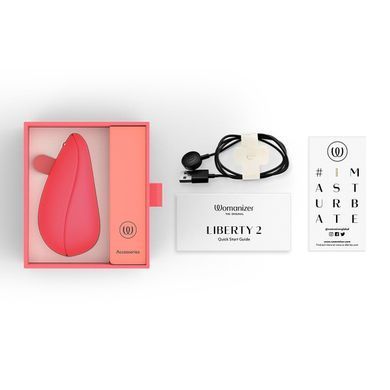 Вакуумний кліторальний стимулятор Womanizer Liberty 2 Vibrant Rose, 8 режимів, магнітна кришечка SX0522 фото