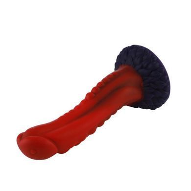 Фалоімітатор для секс-машин Hismith 8.35&Prime; Curved Silicone Dildo Red Monster Series, система KlicLok SO9966 фото