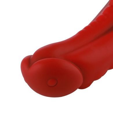 Фалоімітатор для секс-машин Hismith 8.35&Prime; Curved Silicone Dildo Red Monster Series, система KlicLok SO9966 фото