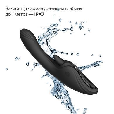 Смарт-вібратор Zalo Ares Obsidian Black, підігрів, 3 мотори, язичок для клітора, стимуляція точки G SX2694 фото