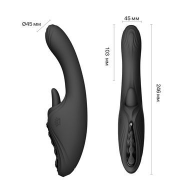 Смарт-вібратор Zalo Ares Obsidian Black, підігрів, 3 мотори, язичок для клітора, стимуляція точки G SX2694 фото