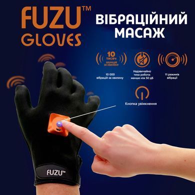 Віброрукавичка (ліва) FUZU Gloves Vibrating Massage Left Hand, 11 режимів SX2738 фото