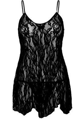 Сорочка бебі-дол Leg Avenue Rose Lace Flair Chemise Black, One Size SO9100 фото