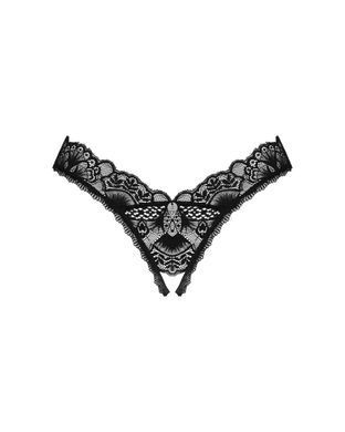 Мереживні стрінги Obsessive Donna Dream crotchless thong M/L Black, відкритий доступ SO8643 фото