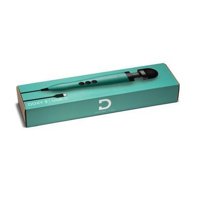 Вібромасажер DOXY3 USB-C Massager TURQUOISE, кабель USB-C, регульована інтенсивність, компактний SX2452 фото