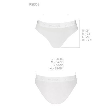 Трусики з прозорою вставкою Passion PS006 PANTIES XL, white SO4238 фото