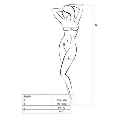 Бодістокінг Passion BS070 red, комбінезон, імітація панчох і ажурного топа PBS070R фото