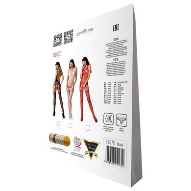 Бодістокінг Passion BS070 red, комбінезон, імітація панчох і ажурного топа PBS070R фото