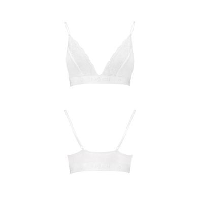 Еластичний топ з мереживом Passion PS001 TOP M, white SO4188 фото