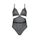 Боді Passion AMBERLY BODY 6XL/7XL black, асиметричний крій, мереживний ліф, золота нитка SO7050 фото 3