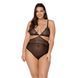 Боді Passion AMBERLY BODY 6XL/7XL black, асиметричний крій, мереживний ліф, золота нитка SO7050 фото 1