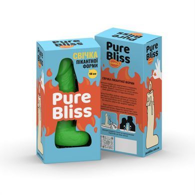 Свічка у вигляді члена Pure Bliss BIG Green 18 см SX1654 фото