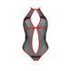 Сітчасте боді з мереживом на грудях Passion SATARA BODY S/M red SO8473 фото 3