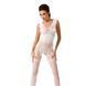 Бодістокінг Passion BS052 white, комбінезон, імітація корсета з підтяжками, панчох і трусиків PBS052W фото 2