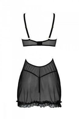 Еротичний пеньюар Passion MARINA CHEMISE, L/XL, black SO9723 фото