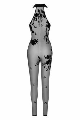 Бодістокінг Noir Handmade F315 Ego, 3XL, black, прозорий, верх халтер, блискавка на все тіло SX0332 фото