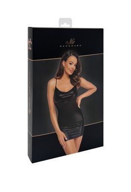 Сукня Noir Handmade F307 Mirage, XL, black, міні, під латекс, відкрита спина, декор зі стразів SX0282 фото