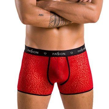 Чоловічі прозорі боксери Passion 046 SHORT PARKER S/M Red, сітка, під леопард SO7610 фото