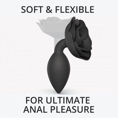 Силіконова анальна пробка Love To Love OPEN ROSES L SIZE - BLACK ONYX SO5983 фото