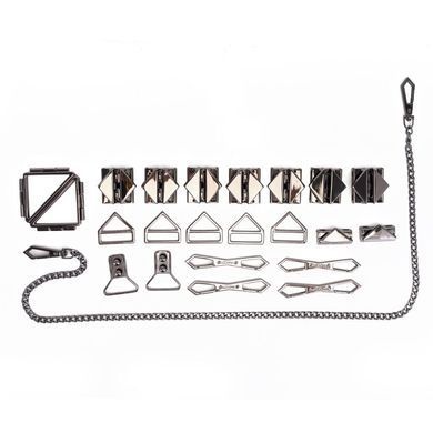 БДСМ-набір LOCKINK Bondage & Restraint Set, чорний, натуральна шкіра, фіксатори, маска, кляп SX0823 фото