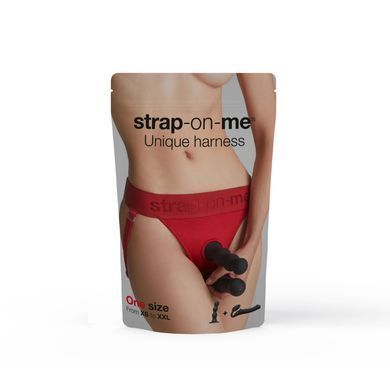 Трусики для страпона Strap-On-Me HARNAIS LINGERIE UNIQUE, One Size, червоні SO9614 фото