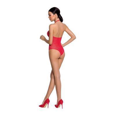 Бодістокінг з декольте Passion BS088 red, імітація корсетної шнурівки SO6383 фото