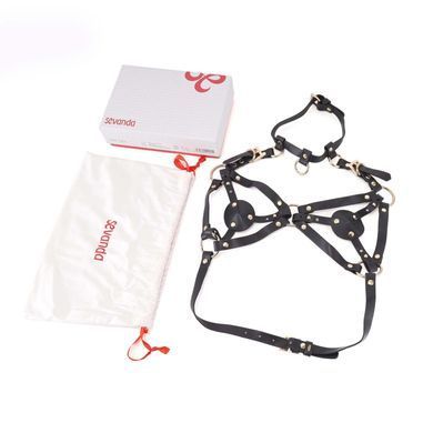 Портупея на грудь LOCKINK SEVANDA Queen Chest Harness with Removable Bra, чорна, зі знімними пестис SX0873 фото