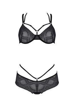Комплект Passion DROSERA BIKINI black, XXL/XXXL, бюстгальтер і трусики-кюлоти SX0469 фото