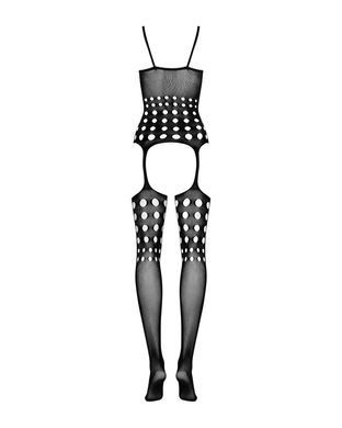 Бодістокінг Obsessive Bodystocking G310 S/M/L, топ, панчохи, підв&rsquo;язки, круглі вирізи SO7236 фото
