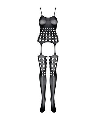 Бодістокінг Obsessive Bodystocking G310 S/M/L, топ, панчохи, підв&rsquo;язки, круглі вирізи SO7236 фото