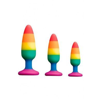 Силіконова анальна пробка Wooomy Hiperloo Silicone Rainbow Plug M, діаметр 2,9 см, довжина 11 см SO7435 фото