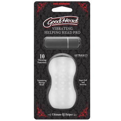 Мастурбатор з віброкулею Doc Johnson GoodHead &ndash; Vibrating Helping Head Pro &ndash; Frost SO6068 фото
