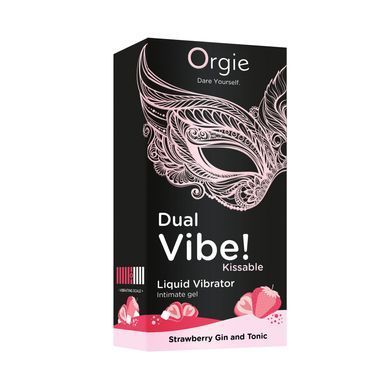 Рідкий вібратор Orgie Dual Vibe! Strawberry Gin & Tonic Kissable Liquid Vibrator, 15 мл SX1489 фото
