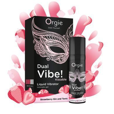 Рідкий вібратор Orgie Dual Vibe! Strawberry Gin & Tonic Kissable Liquid Vibrator, 15 мл SX1489 фото
