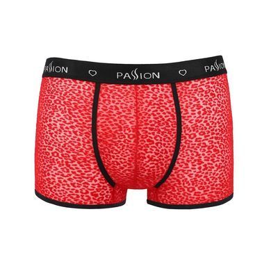 Чоловічі прозорі боксери Passion 046 SHORT PARKER XXL/XXXL Red, сітка, під леопард SO7611 фото