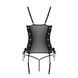 Сітчастий корсет з люверсами і знімними пажами Passion MALWIA CORSET 2XL/3XL black екошкіра, стрінги SO5767 фото 6