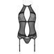 Корсет з пажами Passion SATARA CORSET L/XL black, стрінги, мереживо, застібки спереду та ззаду SO8475 фото 3
