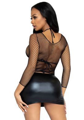 Сітчастий топ Leg Avenue Long Sleeves T-Shiets Black, One Size SO9104 фото
