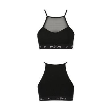 Спортивний топ з прозорою вставкою Passion PS006 TOP XL, black SO4242 фото