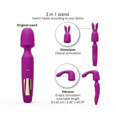 Вібромасажер з двома насадками Love To Love R-EVOLUTION SWEET ORCHID, гнучка голівка SO7376 фото