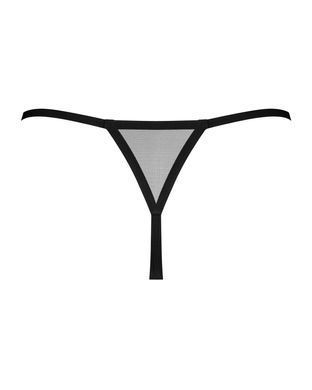 Трусики-стрінги Obsessive Novenes crotchless thong, XS/S, сітка, стрепи, прикраса зі стразами SX0622 фото