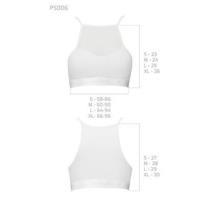 Спортивний топ з прозорою вставкою Passion PS006 TOP L, white SO4243 фото
