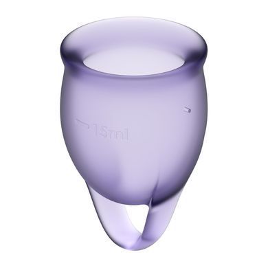 Набір менструальних чаш Satisfyer Feel Confident (lila), 15мл та 20мл, мішечок для зберігання SO3580 фото