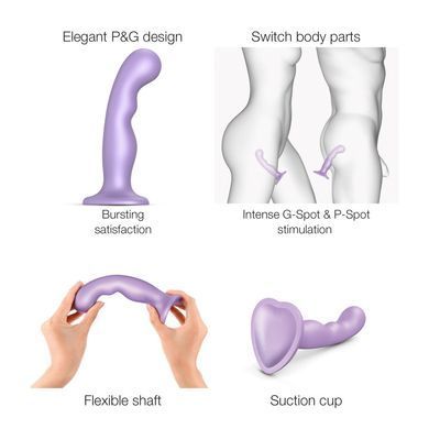 Насадка для страпона Strap-On-Me Dildo Plug P&G Lilas Metallic L SO9004 фото