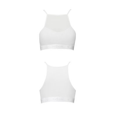 Спортивний топ з прозорою вставкою Passion PS006 TOP L, white SO4243 фото