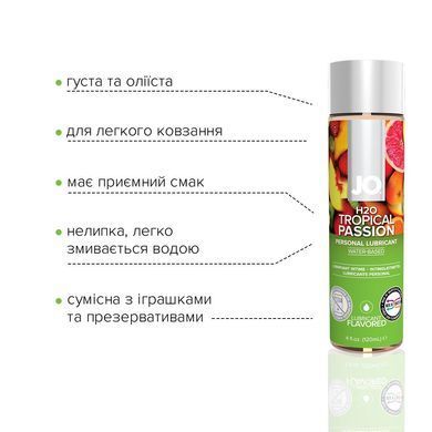 Змазка на водній основі JO H2O &mdash; Tropical Passion (120 мл) без цукру, рослинний гліцерин SO1674 фото